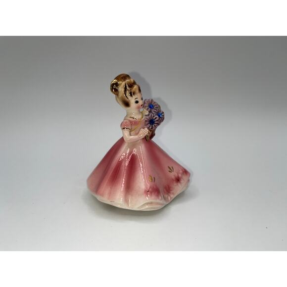 VINTAGE MID-CENTURY JAPAN JOSEF ORIGINAL SEPTEMBER SAPPHIRE GIRL FIGURINE W/TAGS - Picture 12 of 16